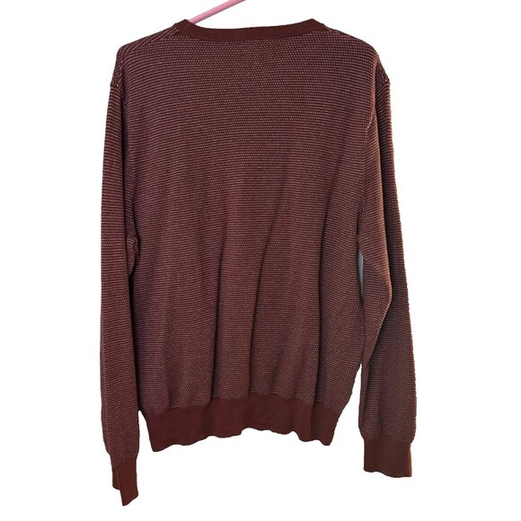 J. Crew Men's Crewneck Sweater Burgundy Size XL Cotton Blend #268 - Picture 3 of 6